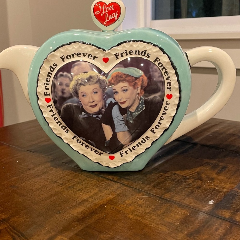 I Love Lucy teapot. 12" X 8. The top handle broke off - reattached. Smal…